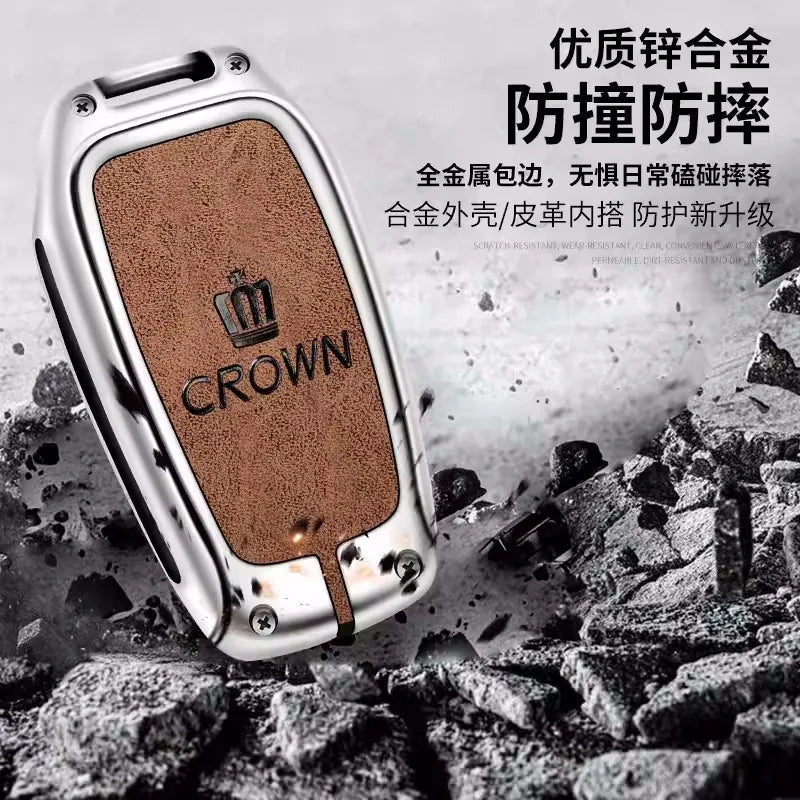 Zinc Alloy Car Key Case Cover Shell for Toyota  Logo CHR Hilux Fortuner Land Cruiser 200 Camry Corolla  RAV4 Highland