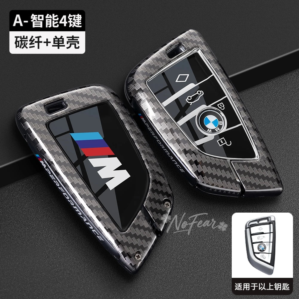 Alloy +TPU Car Key Case Bag for  1 2 3 4 5 6 7 Series X1 X3 X4 X5 X6 X7 F20 G20 G30 G05 G11 F15 F16 G01 G02 F48 Car Stickers