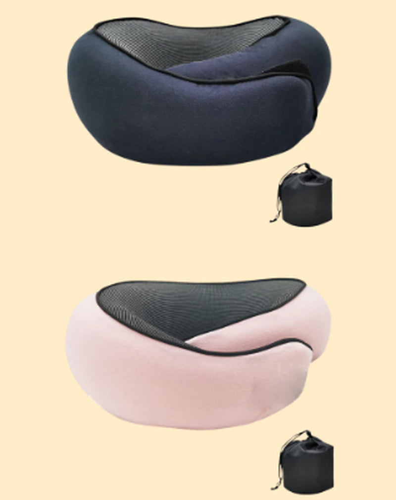 Soft Memory Foam Travel Neck Pillow U Shape Adjustable Support Comfortably Sleeping on Plane Car Office Noon Break