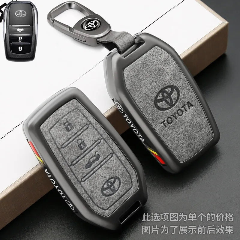 Car Key Case Cover Bag Shell for Toyota C-HR Prius RAV 4 Camry Corolla Land Cruiser 200 Prado Crown TLK 200 Yaris Cross Hilux