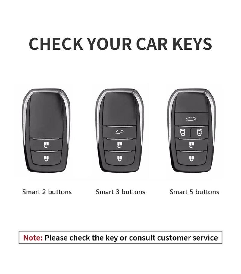 Zinc Alloy Car Key Case Cover Shell for Toyota  Logo CHR Hilux Fortuner Land Cruiser 200 Camry Corolla  RAV4 Highland