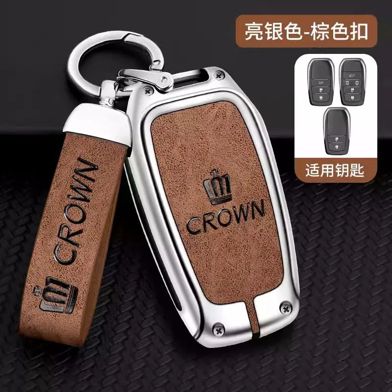 Zinc Alloy Car Key Case Cover Shell for Toyota  Logo CHR Hilux Fortuner Land Cruiser 200 Camry Corolla  RAV4 Highland