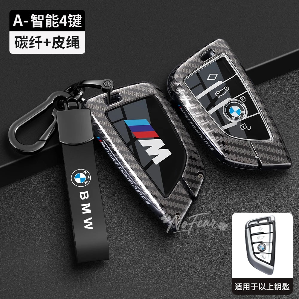 Alloy +TPU Car Key Case Bag for  1 2 3 4 5 6 7 Series X1 X3 X4 X5 X6 X7 F20 G20 G30 G05 G11 F15 F16 G01 G02 F48 Car Stickers