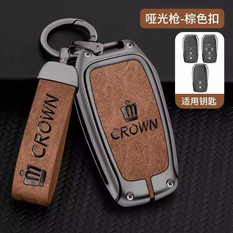 Zinc Alloy Car Key Case Cover Shell for Toyota  Logo CHR Hilux Fortuner Land Cruiser 200 Camry Corolla  RAV4 Highland