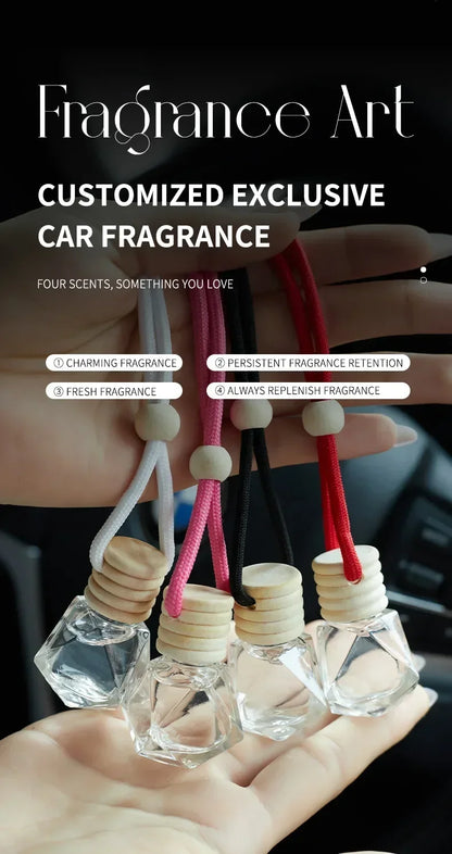 Car mounted lanyard perfume bottle, odor removing fragrance pendant for automobile, air freshener Accessories