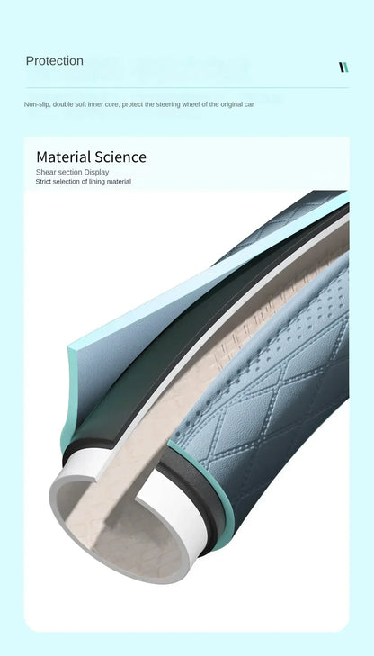 Car Anti-Slip Leather Steering Wheel Cover