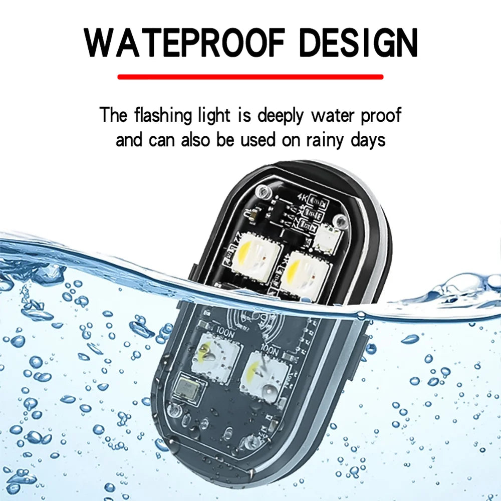 2/4pcs Wireless Decor Atmosphere LED Car Lights