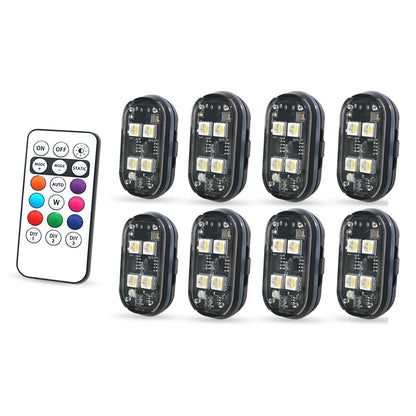 2/4pcs Wireless Decor Atmosphere LED Car Lights