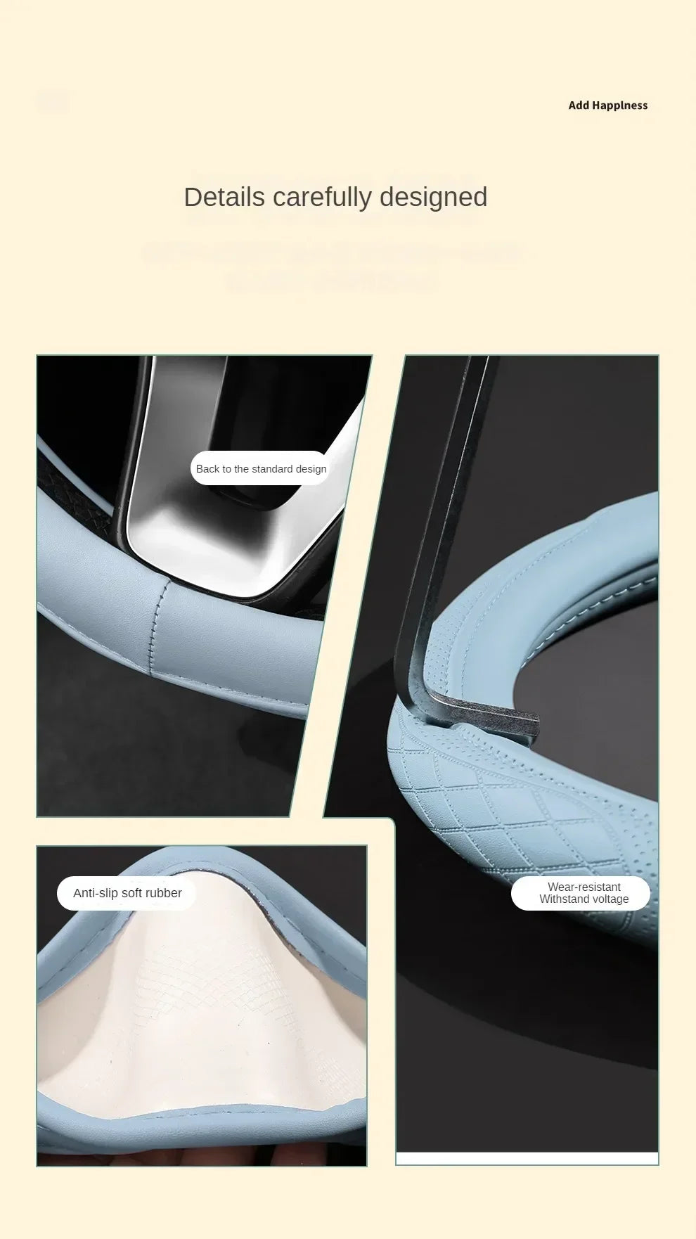 Car Anti-Slip Leather Steering Wheel Cover