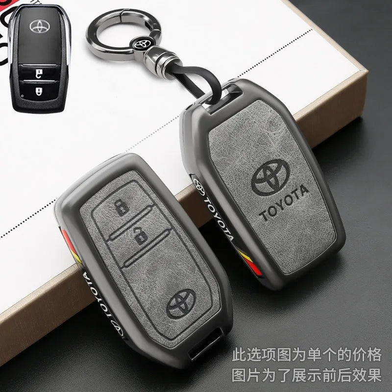 Car Key Case Cover Bag Shell for Toyota C-HR Prius RAV 4 Camry Corolla Land Cruiser 200 Prado Crown TLK 200 Yaris Cross Hilux