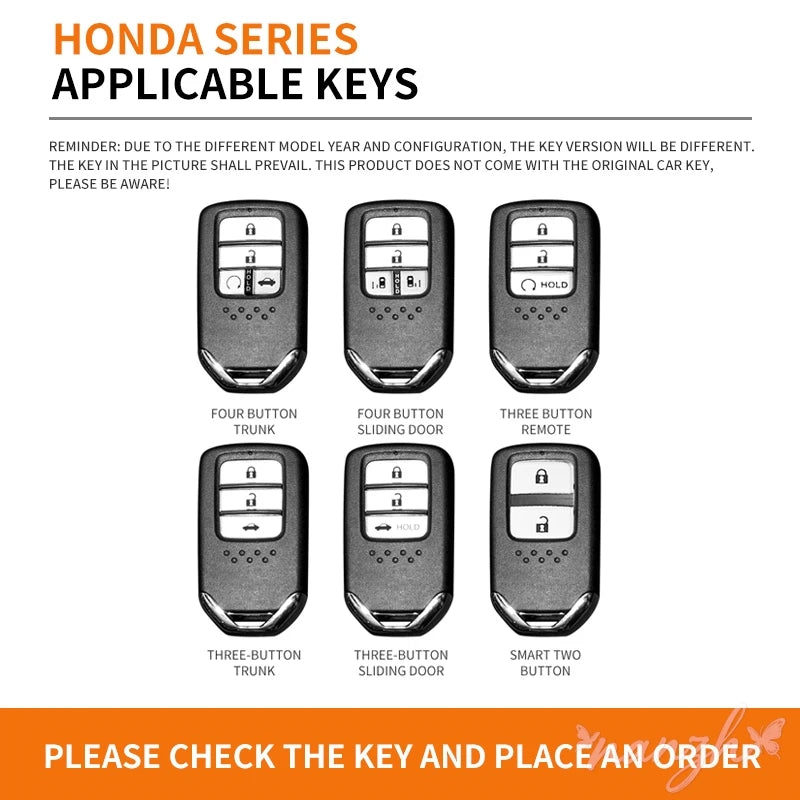 Car Remote Key Case Cover Shell Protective Keyless Key Bag for  CRV CR-V Fit Civic Accord HR-V HRV City Odyssey Sticker