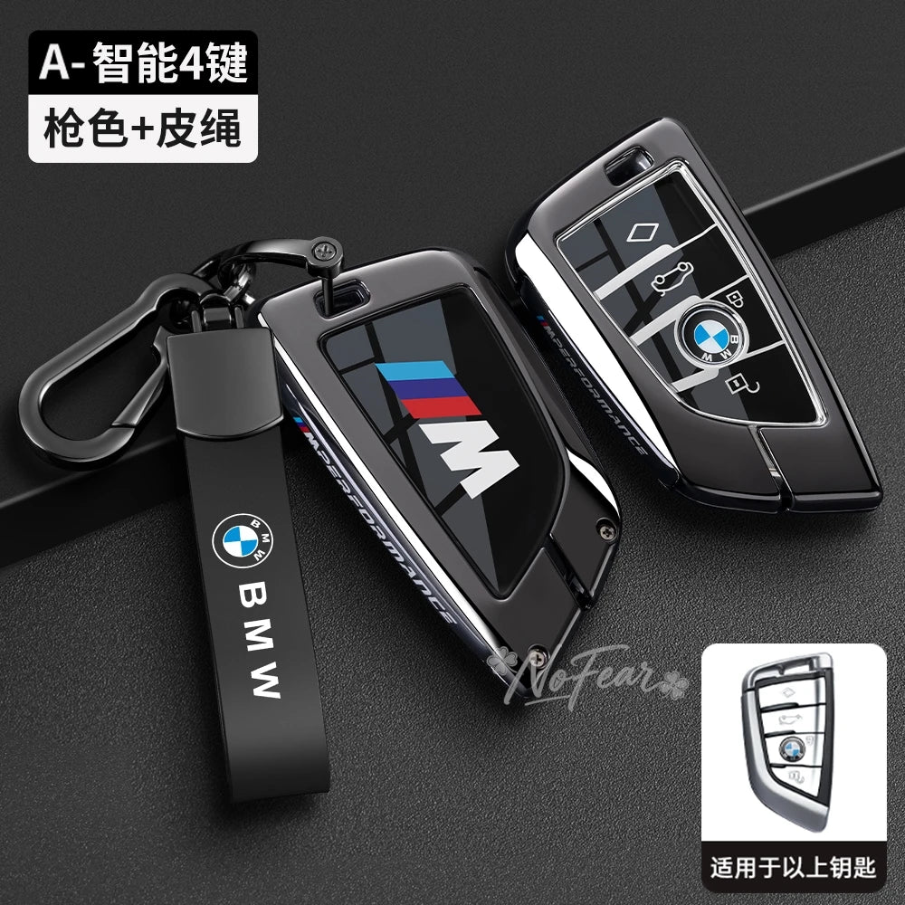 Alloy +TPU Car Key Case Bag for  1 2 3 4 5 6 7 Series X1 X3 X4 X5 X6 X7 F20 G20 G30 G05 G11 F15 F16 G01 G02 F48 Car Stickers