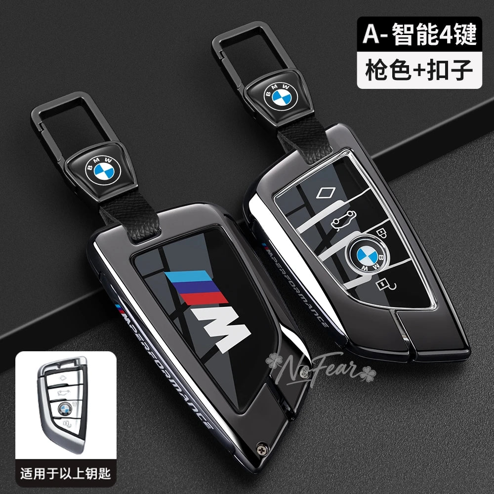 Alloy +TPU Car Key Case Bag for  1 2 3 4 5 6 7 Series X1 X3 X4 X5 X6 X7 F20 G20 G30 G05 G11 F15 F16 G01 G02 F48 Car Stickers