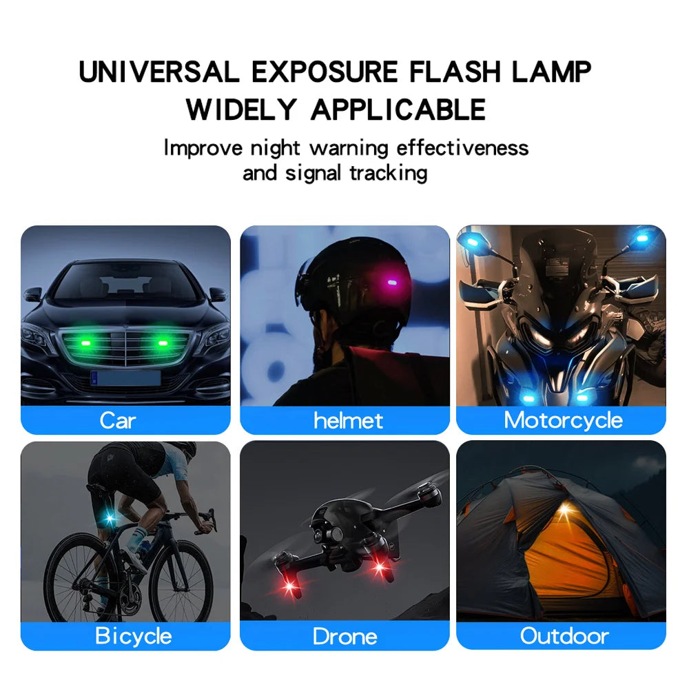 2/4Pcs Wireless LED Strobe Lights Car Décor Atmosphere Light
