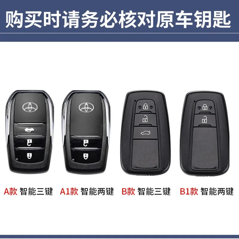 Car Key Case Cover Bag Shell for Toyota C-HR Prius RAV 4 Camry Corolla Land Cruiser 200 Prado Crown TLK 200 Yaris Cross Hilux